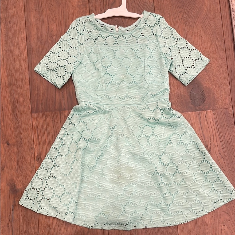 Mint Green Lace Kids Dress